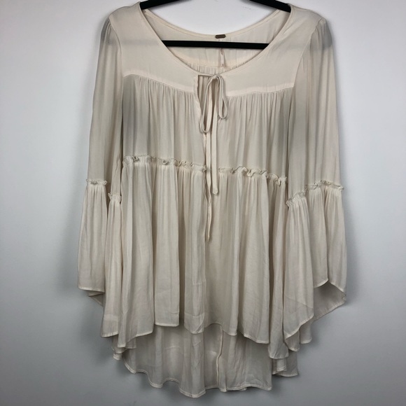 Free People Tops - Free People Off-White Long sleeve Peasant Blouse